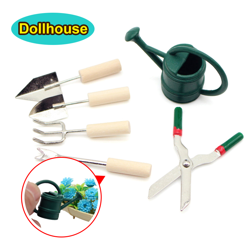 Gardening Tools For Home - 1/12 Dollhouse Simulation Watering Can Spade