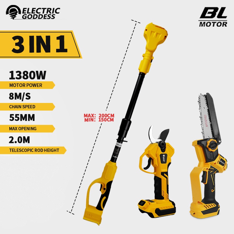Gardening Tools Spade - Brushless 6 Inch Electric Chainsaw Telescoping
