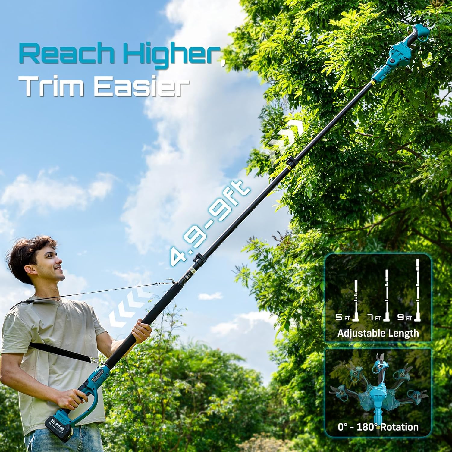 SEESII 2.5m Brushless Telescop - Gardening Tools Scissors review and price