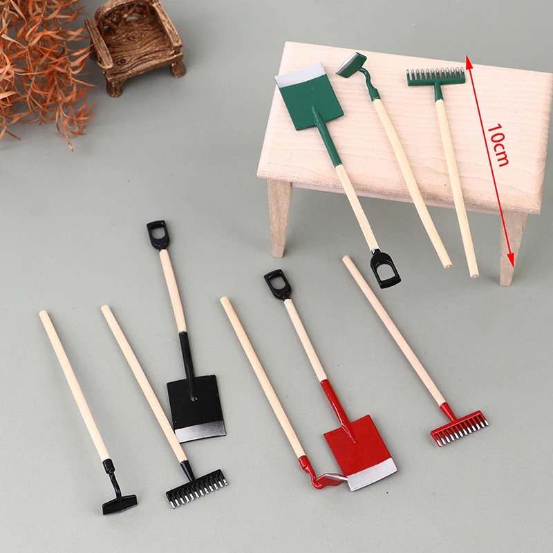 3Pcs 1:12 Dollhouse Miniatures - Gardening Tools Spade review and price