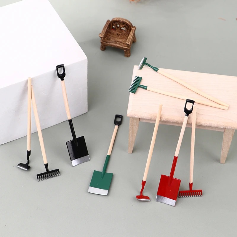 3Pcs 1:12 Dollhouse Miniatures - Gardening Tools Spade review and price